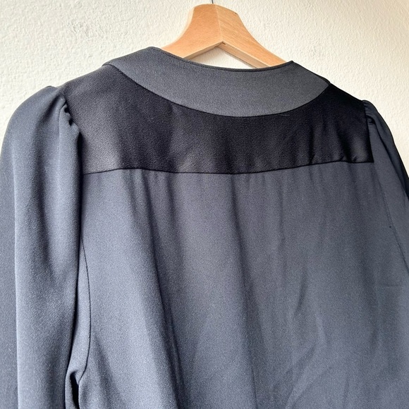 JOIE Monisha Black Shawl Collar Peplum Blouse Sz M - Picture 9 of 14